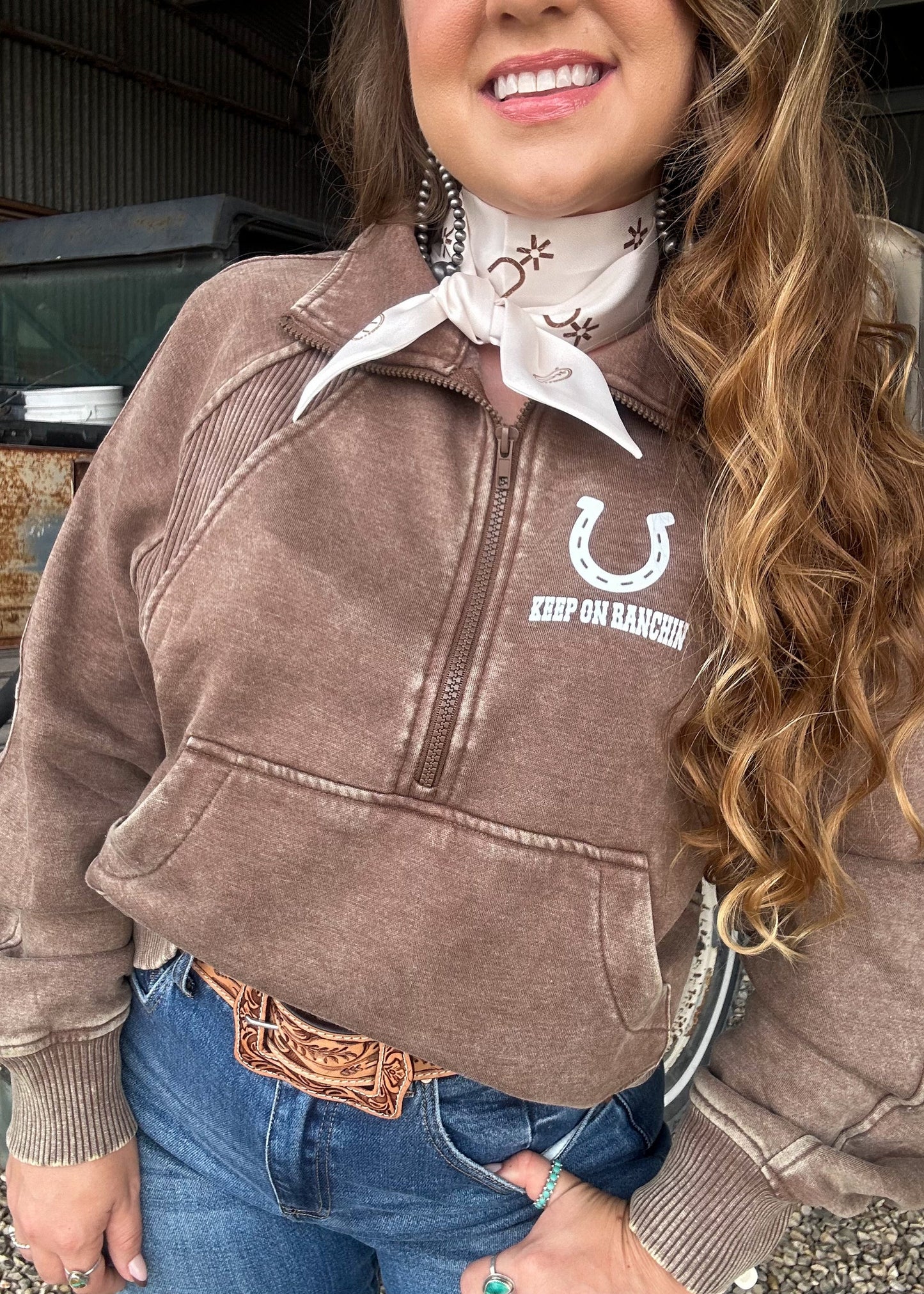 The Keep on Ranchin Quarter Zip Sweatshirt