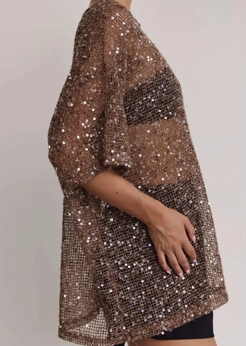 Bronze Sequin Tunic Top