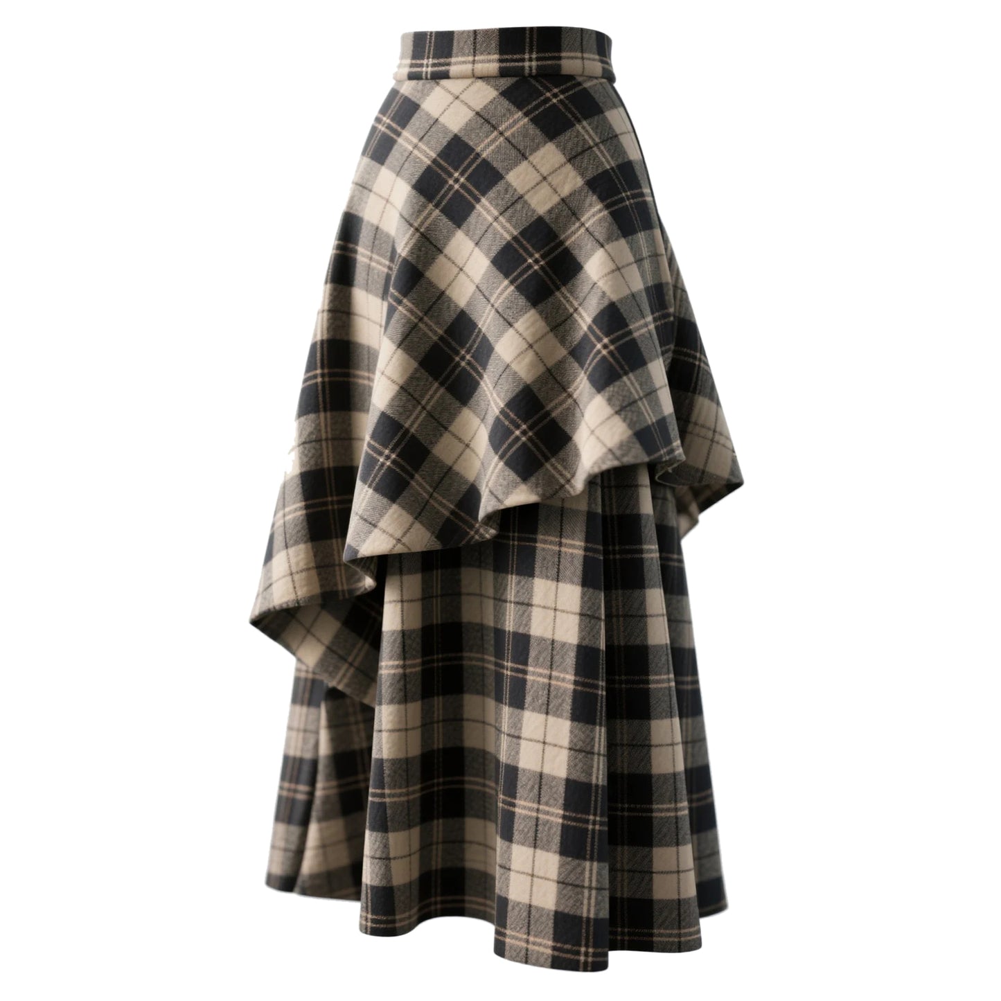 Outdoor Retro Style Misfit Design Plaid Skirt