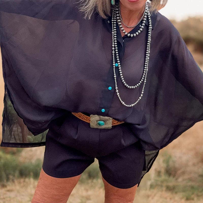 Flowy Oversize Chiffon Shirt