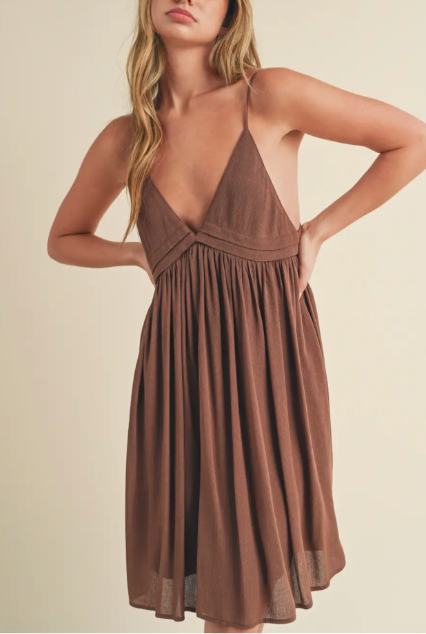 Willow Mini Dress - Mocha