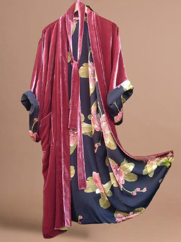 Women's Floral Print Long Sleeve Cardigan