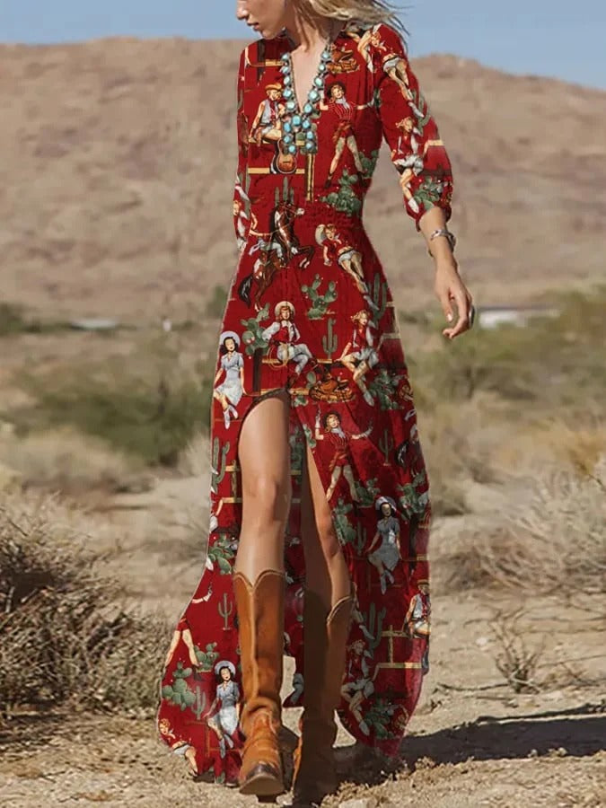 Long dresses with vintage prints