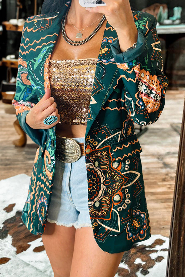 Beautiful Desert Paisley Print Blazer