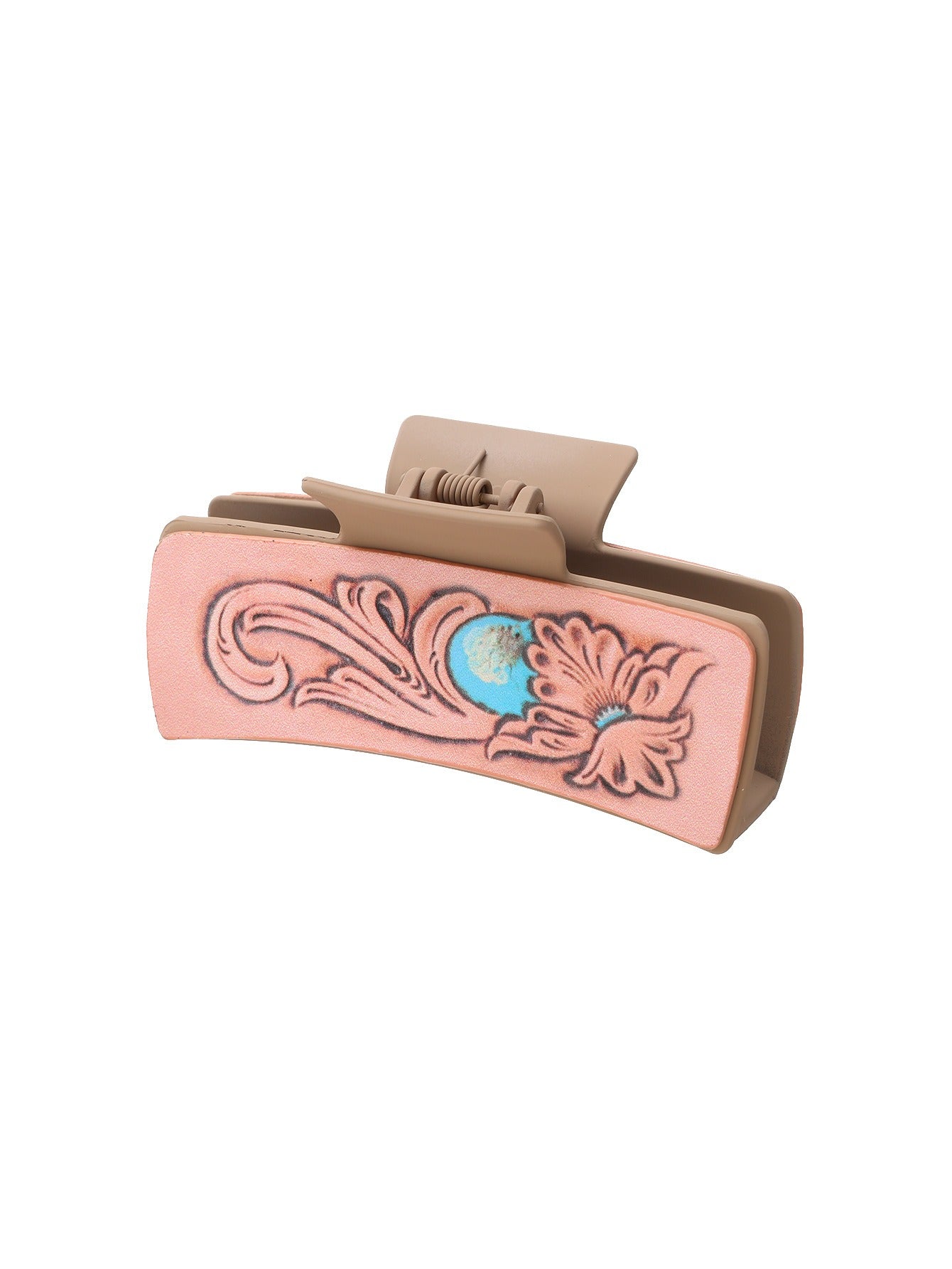 Western Style Letter Cactus Sunflower Leather Shark Clip Hair Clip