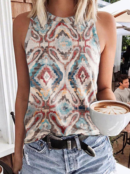 Vintage Western Print Vest