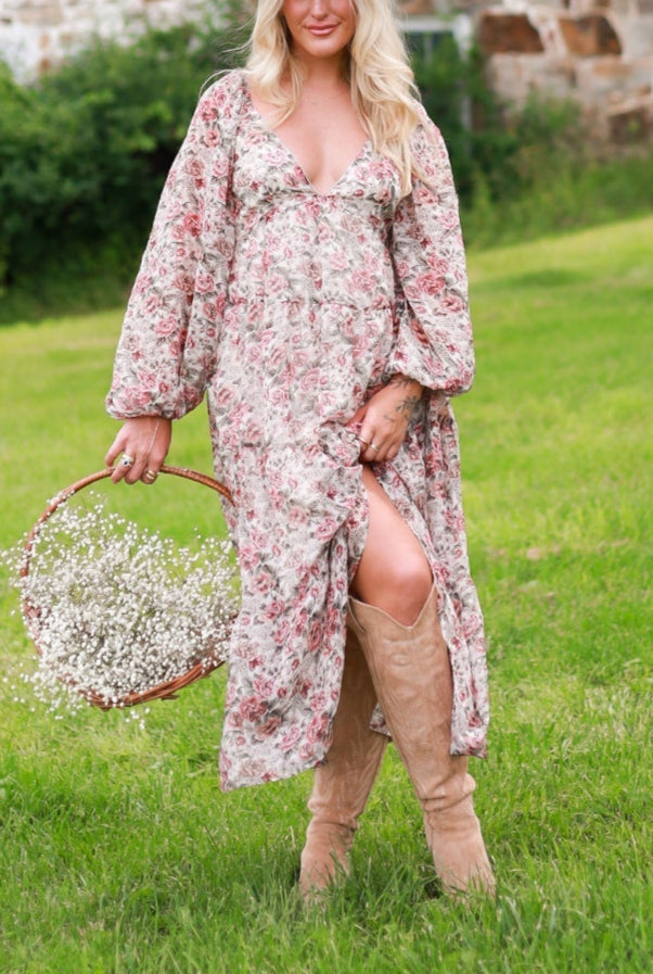 Rustic Bloom Maxi Dress