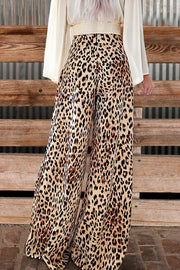 Vintage Leopard Print Wide Leg Pants