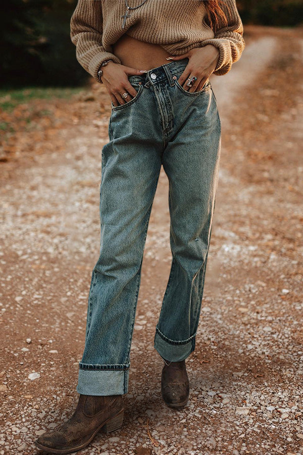 Casual Straight Leg Jeans