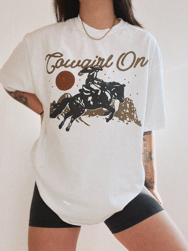 Vintage  Cowgirl On T-Shirt
