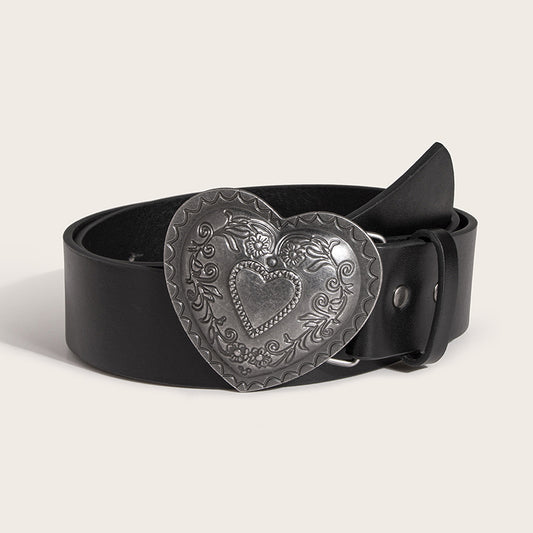 Vintage Heart Engraving Fashion Belt