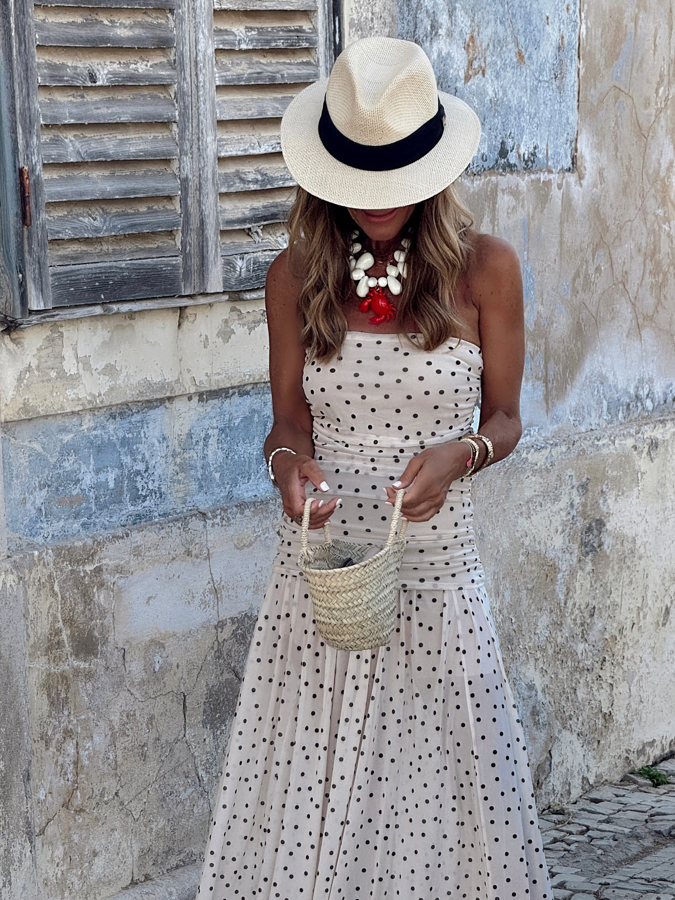 Women's Fashion Polka Dot Printed Tube Dress