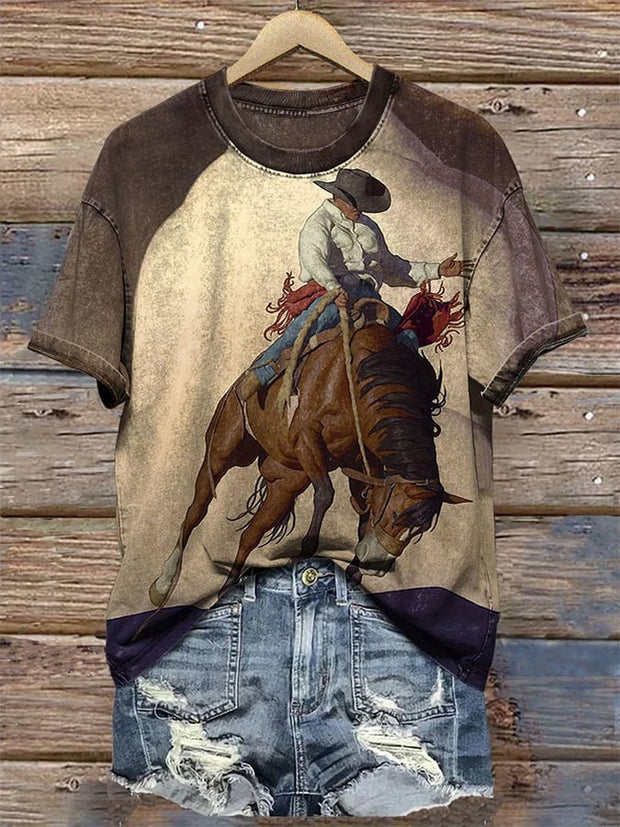 Women's Retro Western Style T-Shirt