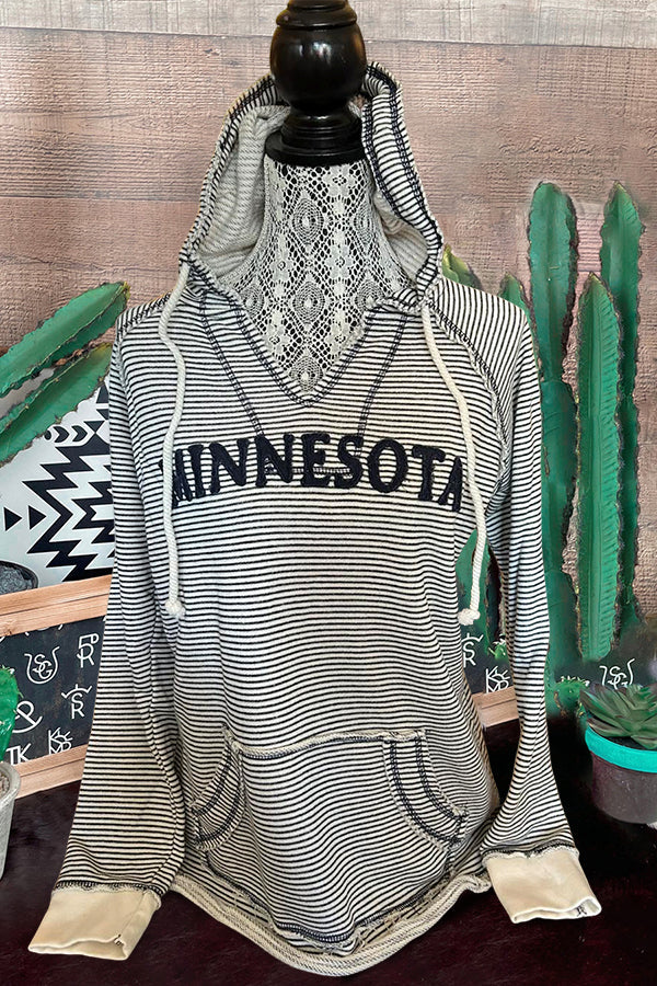 Minnesota Striped Hooded Sweatshirt