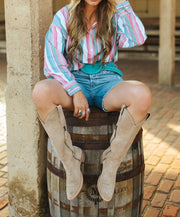 Cowgirls Vintage Stripe Button-Up Shirt