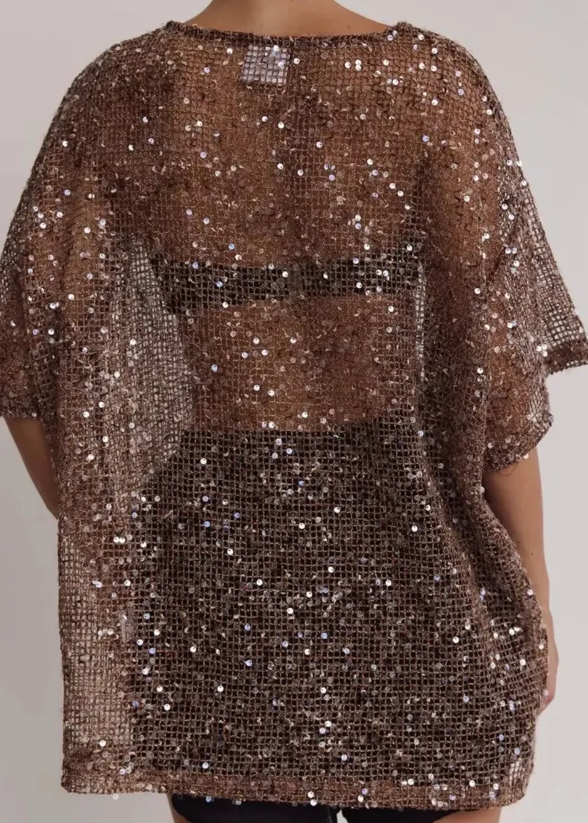 Bronze Sequin Tunic Top