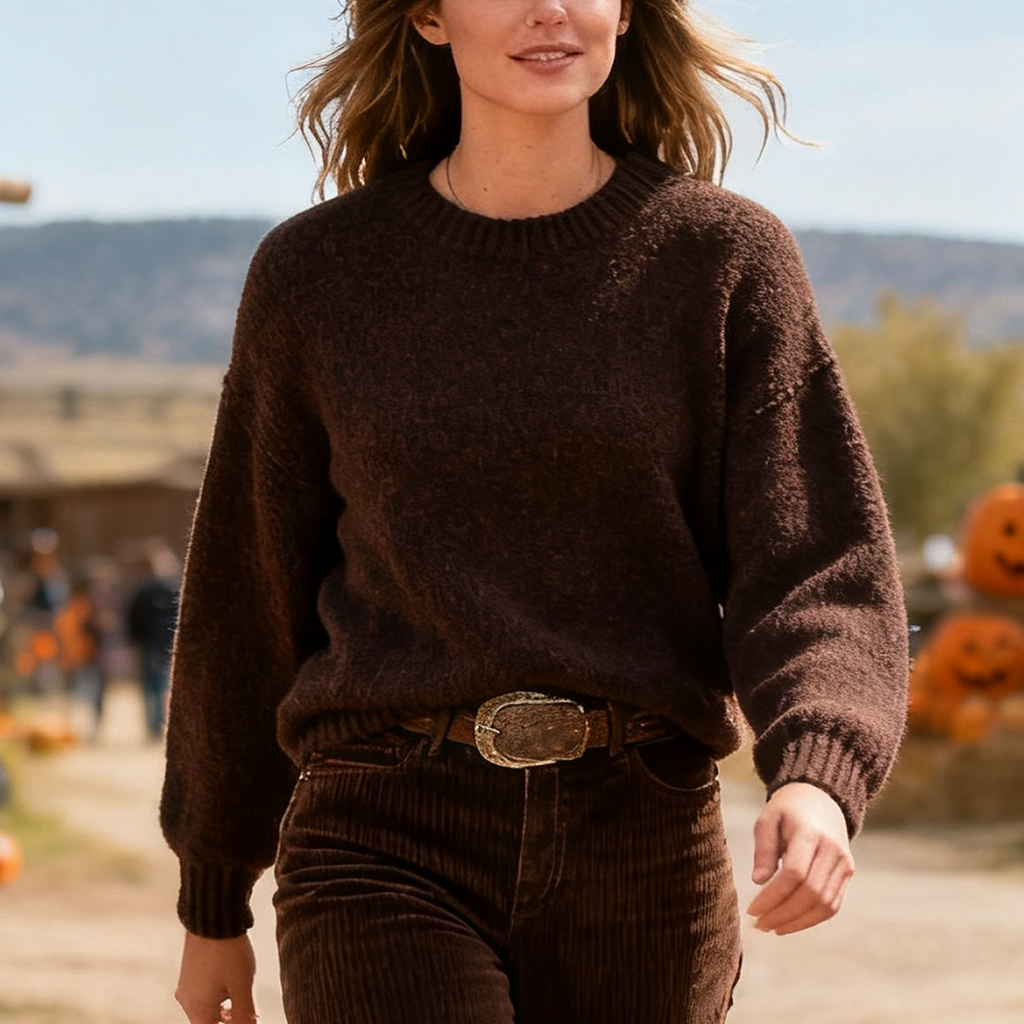 Women's Cozy Sweater Dark Brown