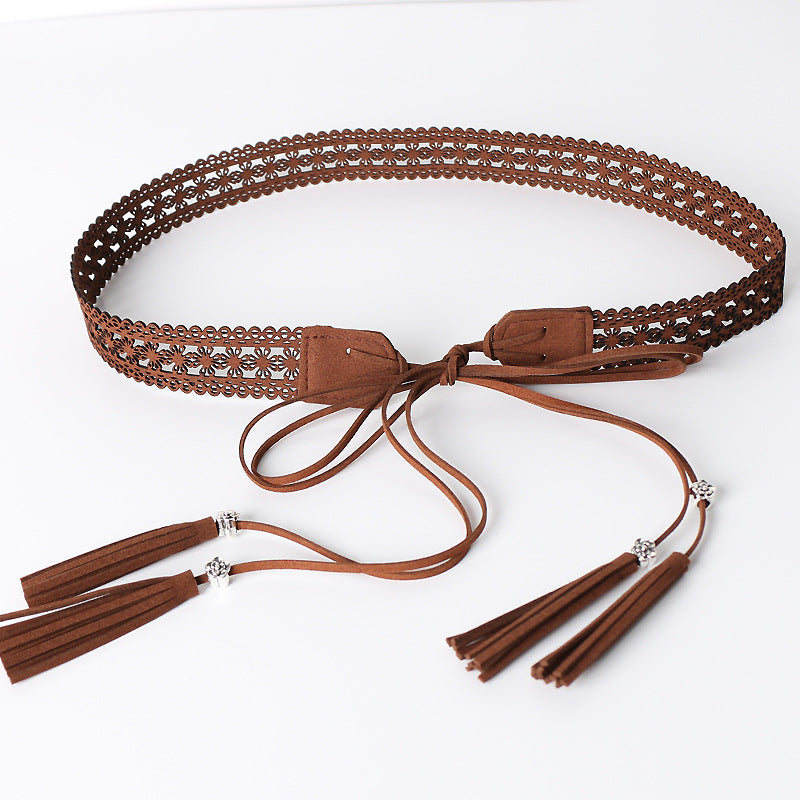 Ethnic Style Hollow Waist Chain Belt