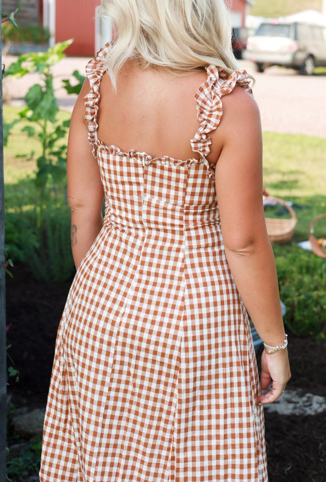 Honey Harvest Gingham Maxi