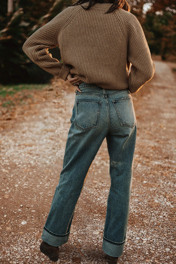 Casual Straight Leg Jeans