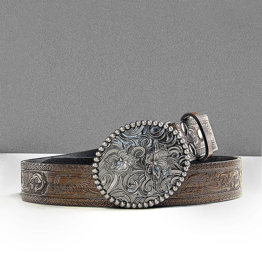 Trendy Western Vintage Carved Belt