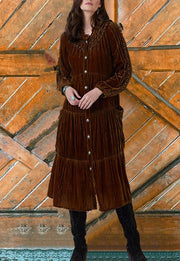 Vintage Velvet Rivet Maxi Dress