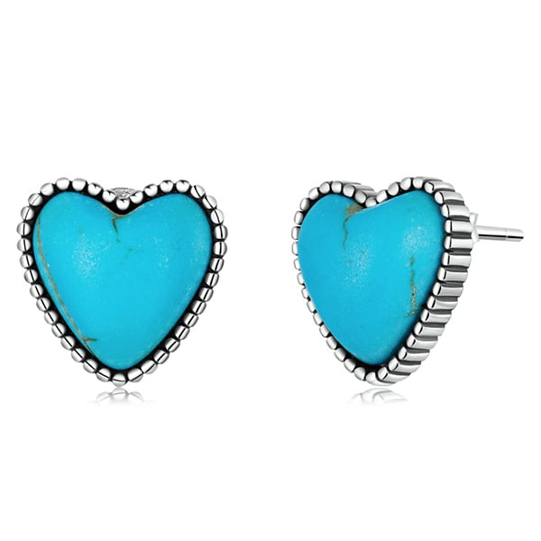 Sterling silver turquoise love earrings