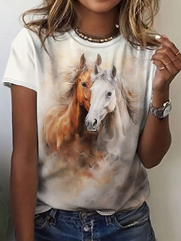 Women's Horse Art Print T-shirt