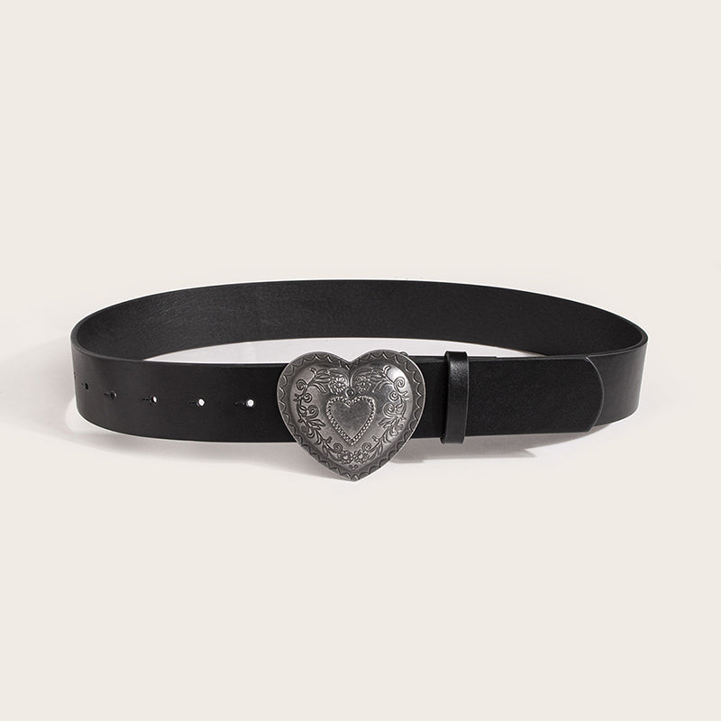 Vintage Heart Engraving Fashion Belt