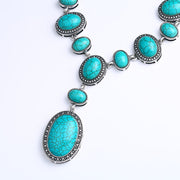 Carved Turquoise Pendant Necklace