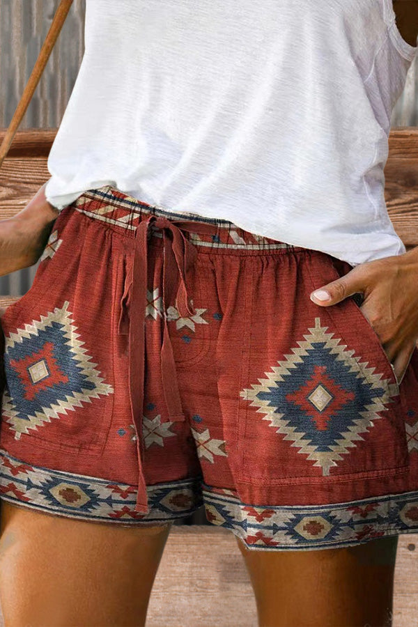 Vintage Aztec Pattern Shorts