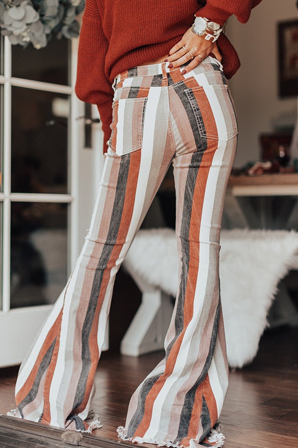 Women's Striped Flared Pants