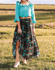 Pretty Western Aztec Print Skirt