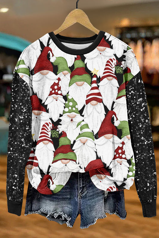 Unique Christmas Santa Claus Print Sweatshirt