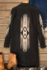 Vintage Western Aztec Pattern Sweater Cardigan