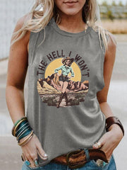 Women'S The Hell I Won't Print Casual Tank Top