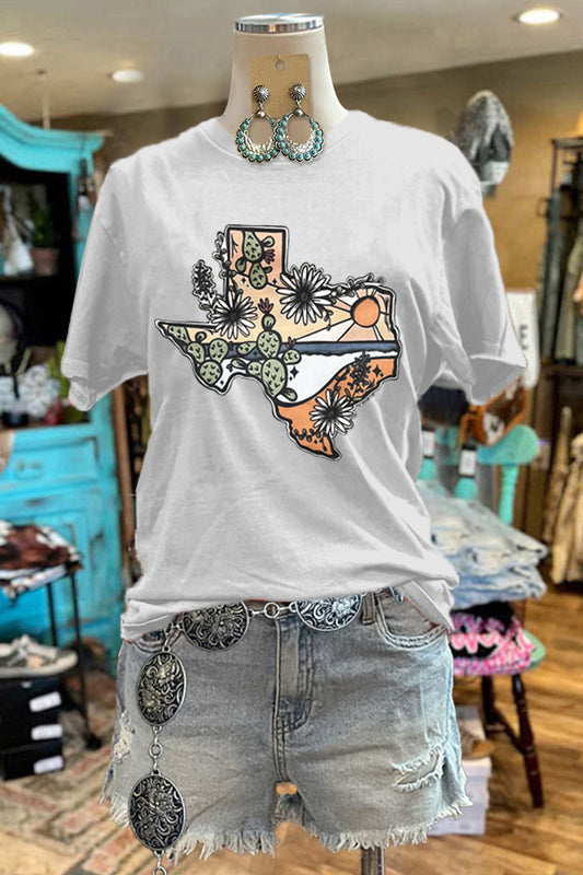 Cozy Texas Map Print Tee