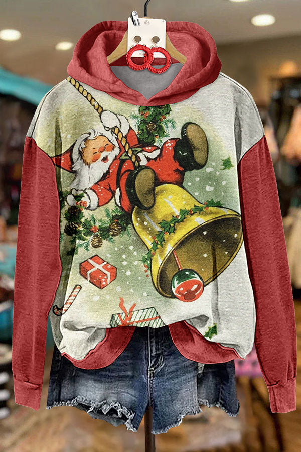 Happy Santa Claus Printed Hoodie