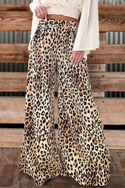 Vintage Leopard Print Wide Leg Pants