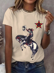 Women's Retro Printed Casual T-Shirt