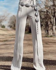 Vintage High-Waisted Straight Pants
