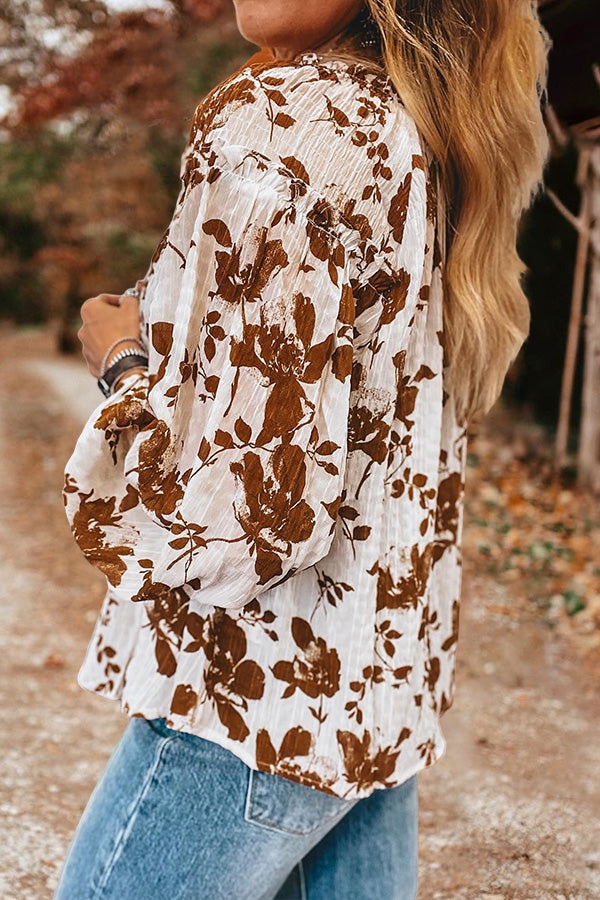 Floral Print V-Neck Shirt