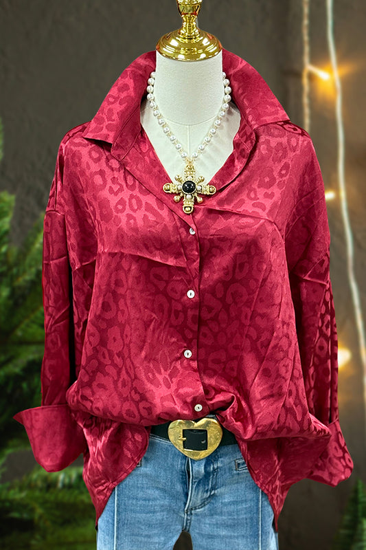 Retro Western Leopard Blouse