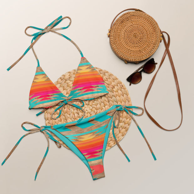 Colorful Aztec Print Bikini Set