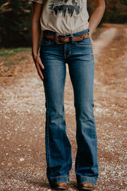Vintage Washed High-Waisted Straight-Leg Jeans