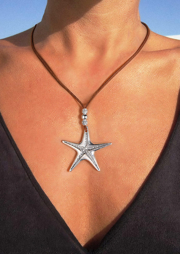 Starfish Pendant Rope Necklace