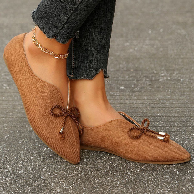 Comfortable Bow Solid Color Shoes