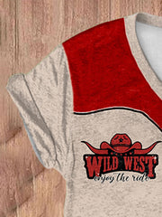 Women's Western Retro Print T-Shirt