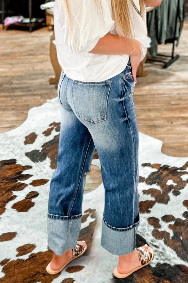 Casual High Waisted Vintage Jeans