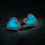 Sterling silver turquoise love earrings